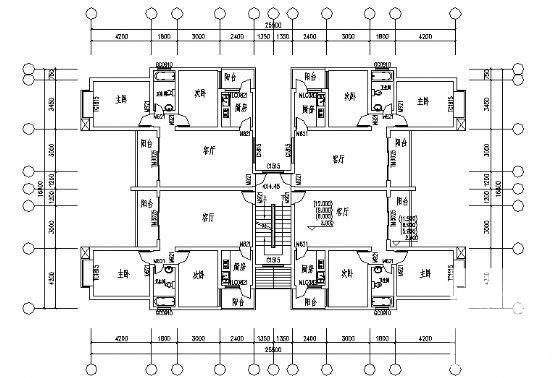 7层住宅楼建筑方案设计CAD图纸 - 1