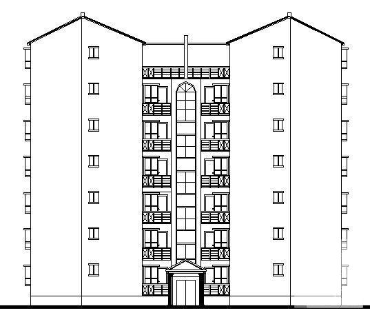 7层住宅楼建筑方案设计CAD图纸 - 2