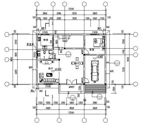 2层砌体结构别墅建筑结构CAD施工图纸 - 4