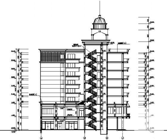 8层商住楼建筑CAD施工图纸 - 1