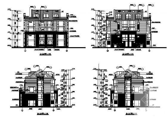 A户型2层别墅建筑方案设计CAD图纸 - 1