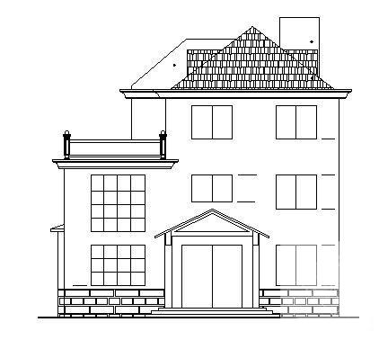 3层小别墅建筑CAD施工图纸 - 3