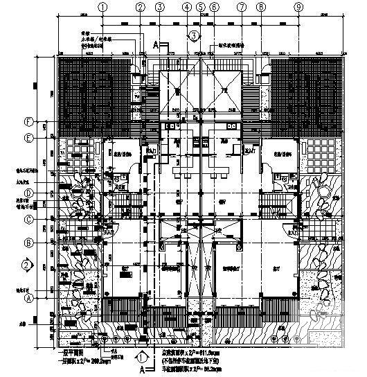 3层双拼豪华别墅建筑方案设计CAD图纸 - 2
