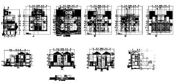 3层双拼豪华别墅建筑方案设计CAD图纸 - 4