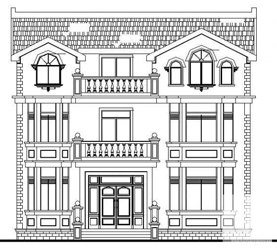 3层欧式别墅CAD施工图纸（标注详细） - 1