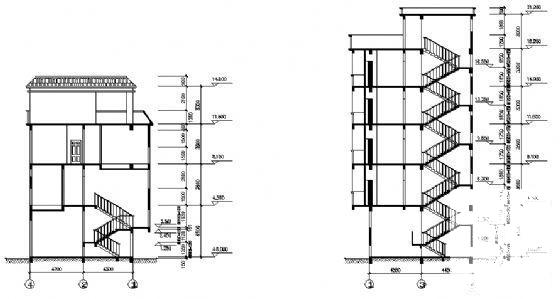 5层商住楼建筑CAD图纸（标注详细） - 2