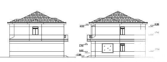 2层小别墅建筑CAD图纸 - 2