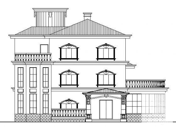 3层别墅建筑CAD图纸（标注详细） - 3