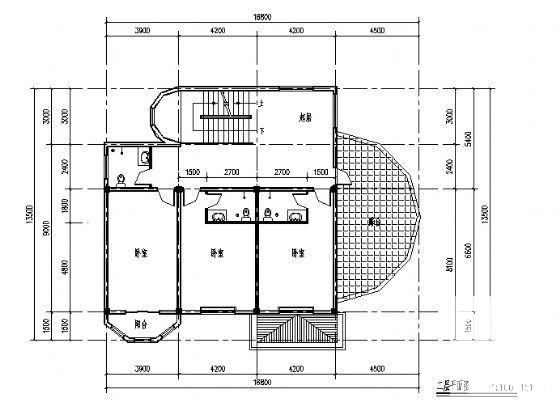 3层别墅建筑CAD图纸（标注详细） - 4