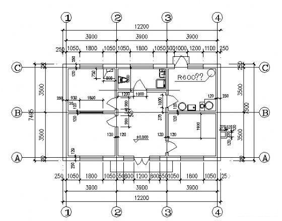 精美简单的单层民宅建筑CAD图纸 - 1