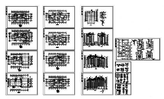 6层住宅楼建筑施工CAD图纸（最新整理） - 4