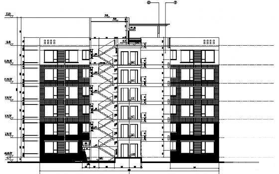 6层住宅楼A3型建筑方案设计CAD图纸 - 2