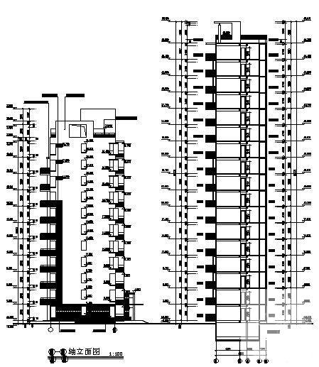 秀峰山庄A区18层住宅楼建筑方案设计CAD图纸 - 3