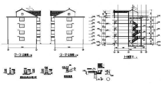 4层医院职工住宅楼建筑施工CAD图纸 - 2