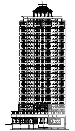 余氏广场28层商住楼建筑方案设计CAD图纸 - 2