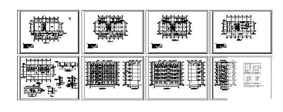 小学区5层宿舍楼建筑方案设计CAD图纸 - 1