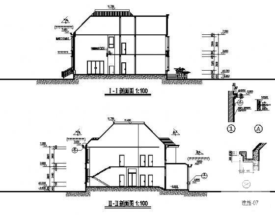 精美的2层小别墅建筑CAD图纸 - 1
