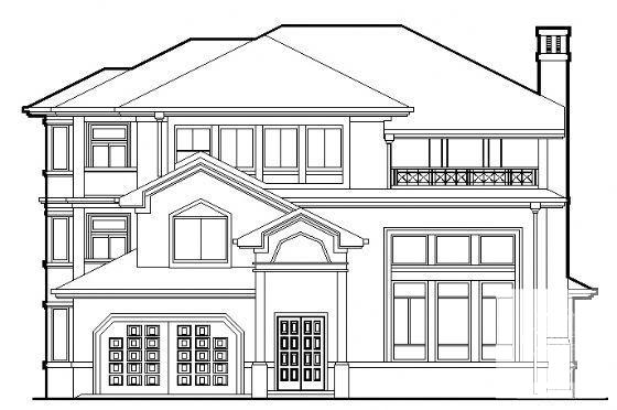 3层别墅（E1型）建筑CAD图纸 - 1