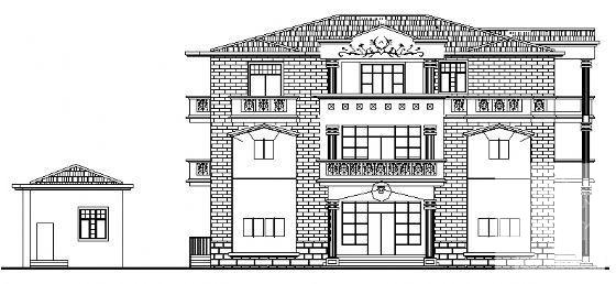 3层框架别墅建筑CAD施工图纸 - 2