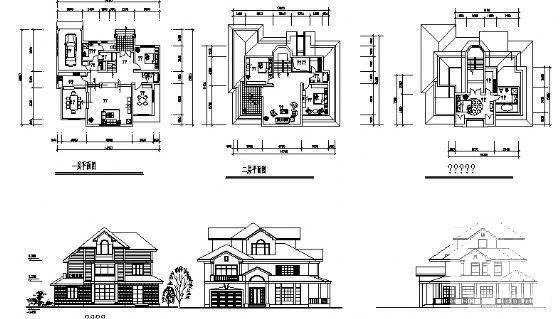 3层别墅（D4型）建筑CAD图纸 - 3