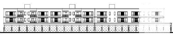 3层底框商住楼建筑CAD施工图纸 - 2