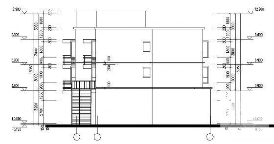 3层底框商住楼建筑CAD施工图纸 - 3