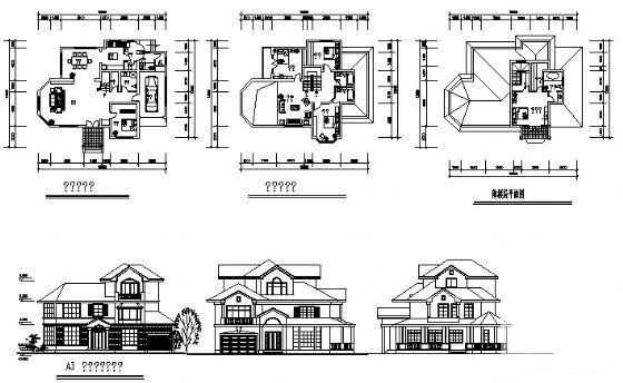 3层别墅（D3型）建筑CAD图纸 - 2