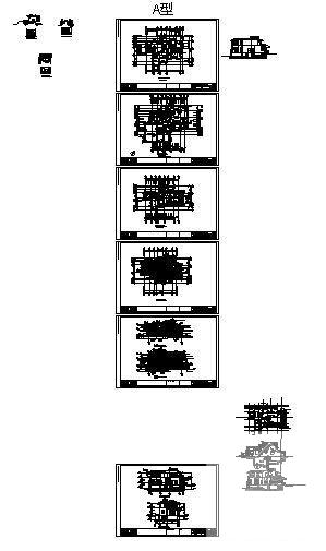 小型2层别墅建筑设计CAD图纸 - 3