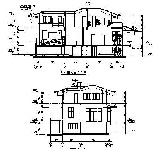 小型2层别墅建筑设计CAD图纸 - 4