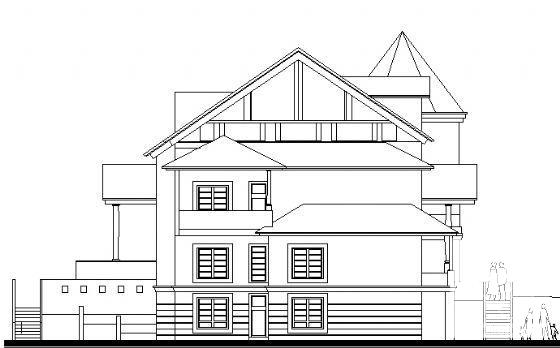 3层别墅（E2型）建筑CAD图纸 - 2