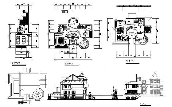 3层别墅（E2型）建筑CAD图纸 - 4