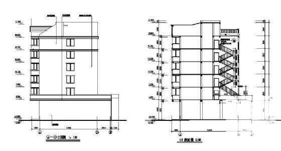 精美流行的6层商住楼建筑CAD图纸 - 2