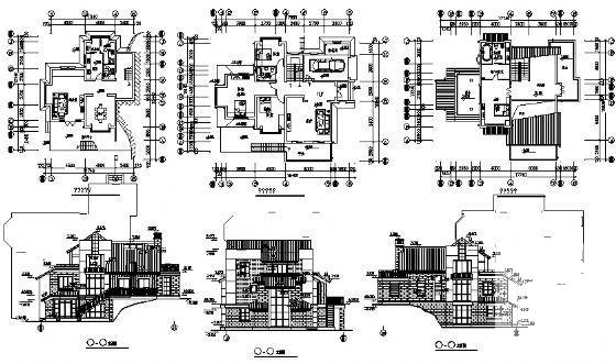 3层别墅（C1型）建筑CAD图纸 - 1