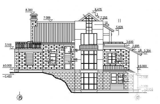 3层别墅（C1型）建筑CAD图纸 - 4