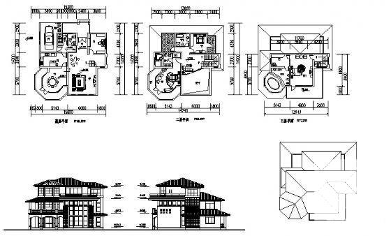 3层别墅（B4型）建筑CAD图纸 - 3