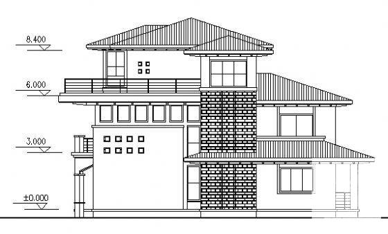 3层别墅（B4型）建筑CAD图纸 - 4