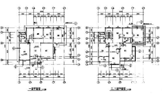 3层独立式别墅建筑施工CAD图纸（标注详细） - 3