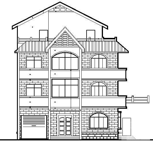 3层独立式别墅建筑施工CAD图纸（标注详细） - 4