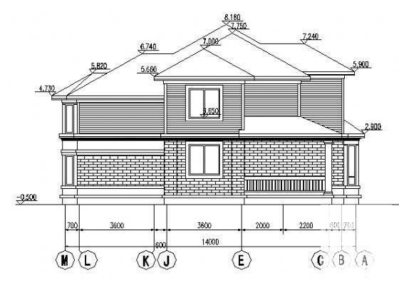 2层别墅（A9型）建筑CAD图纸 - 2