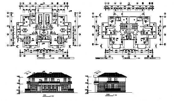 2层别墅（C4型）建筑CAD图纸 - 2