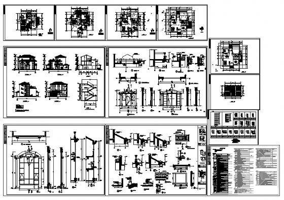 3层别墅建筑施工CAD图纸（总） - 1