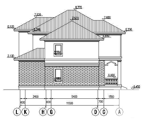 2层别墅（A8型）建筑CAD图纸 - 1
