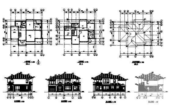 2层别墅（A8型）建筑CAD图纸 - 4