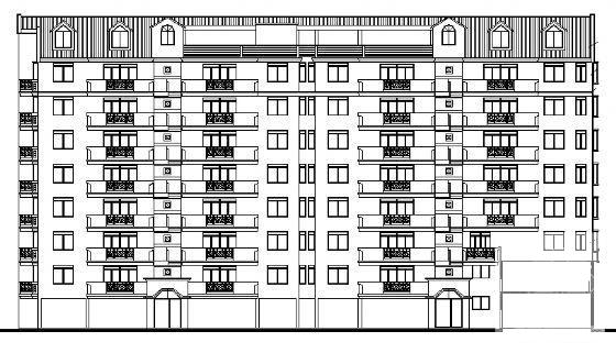 8层坡屋顶住宅楼建筑施工CAD图纸（总） - 2