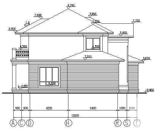 2层别墅（A7型）建筑CAD图纸 - 2