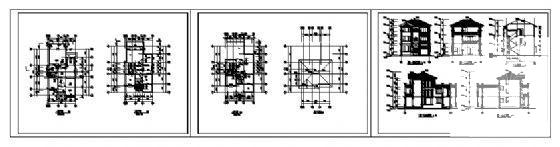 3层小户型独立别墅建筑CAD图纸 - 1