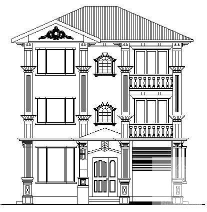 3层小户型独立别墅建筑CAD图纸 - 4