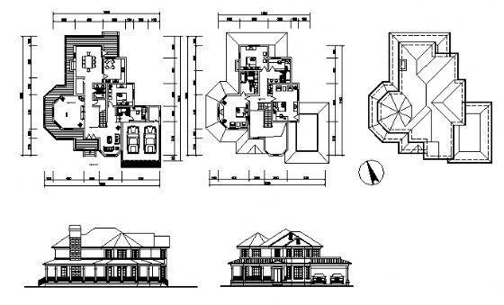 2层别墅（B3型）建筑CAD图纸 - 3