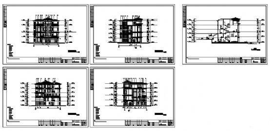 砖混结构4层叠拼别墅住宅楼建筑方案设计CAD图纸 - 2