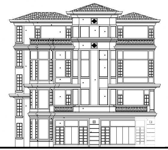砖混结构4层叠拼别墅住宅楼建筑方案设计CAD图纸 - 4